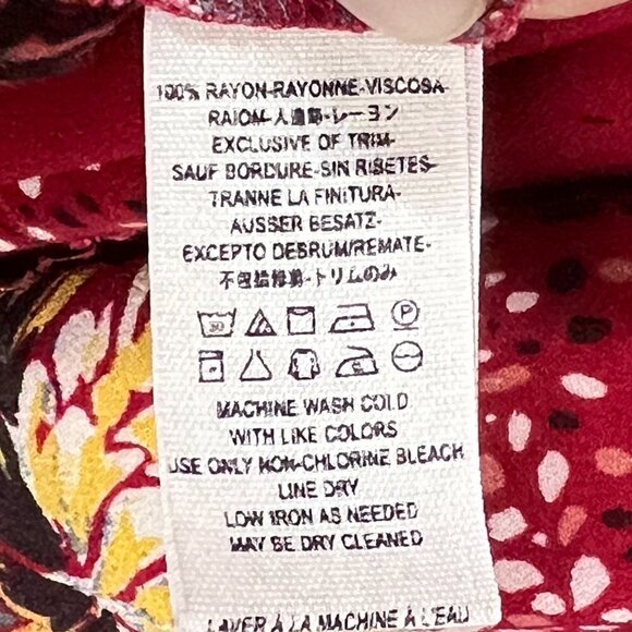 Free People Mini Floral Dress Red Tunic Babydoll Flowy XS - Picture 9 of 10